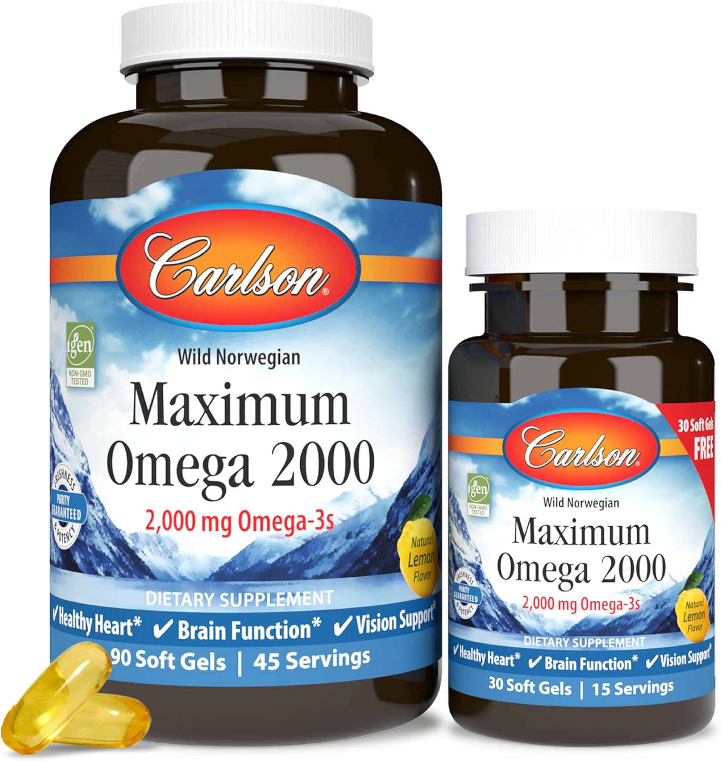 Omega-3 Fish Oil 2000mg — 90 Softgels